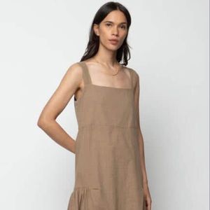 Oak and Fort cotton linen tiered hem dress